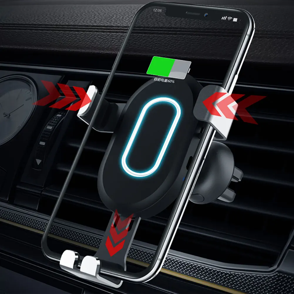 QC3.0 Автомобильная вентиляционная панель 10 Вт Быстрая зарядка держатель телефона Qi Беспроводное зарядное устройство