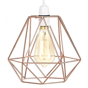 

Iron Wire Basket Cage Style Light Shade, Funky Retro Modern Industrial Vintage Look, Easy Fit