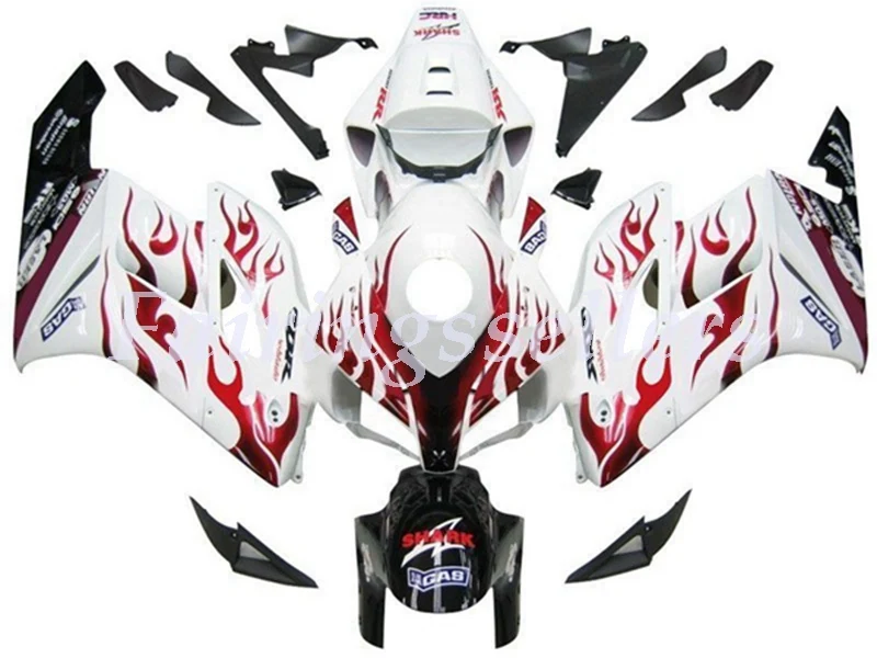 

(Injection mold) New ABS Full Fairing Kit 100% Fit For Honda CBR1000RR cbr1000 04 05 2004 2005 Fairings White Red Flame Shark