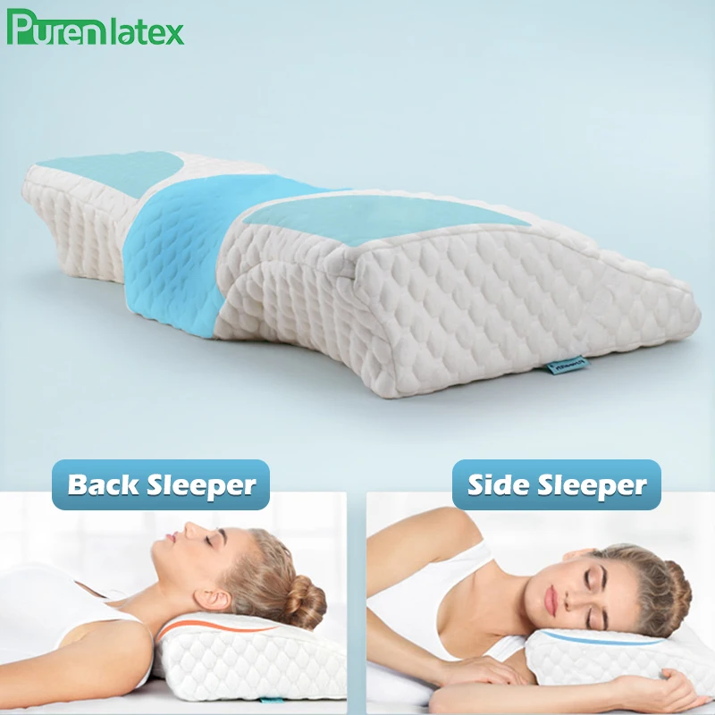 Back Stomach sleepers Memory Foam Pillow Cervical Neck Gel Cooling for Side 