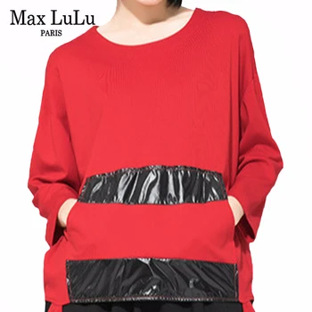 

Max LuLu 2020 Summer Korean Fashion Style Ladies Casual Clothes Vintage Patchwork Tshirts Punk Loose Cotton Tee Shirts Blus Size