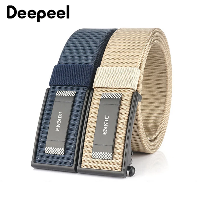 Deepeel 1 шт. 3,4*120 см цинковый автоматический гладкий ремень с пряжкой для молодых студентов комбинезоны военные тренировочные нейлоновые аксессуары для улицы