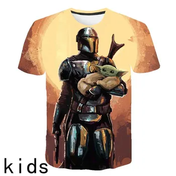 

3D Printed Mandalorian Baby Yoda T Shirt Men Women Summer Short Sleeve Tops Boy Girl Children's Tees Star Wars Cool T-shirt