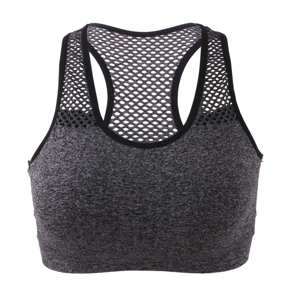 

Womens Mesh Sports Bra Shock Absorbing No Steel Coil Bra Underwear for Training Fitness Yoga Running