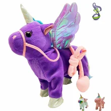 Танцевальная ходьба улыбка пение единорог игрушки музыкальные Радуга лошадь электронные плюшевые животные год рождественский подарок для детей
