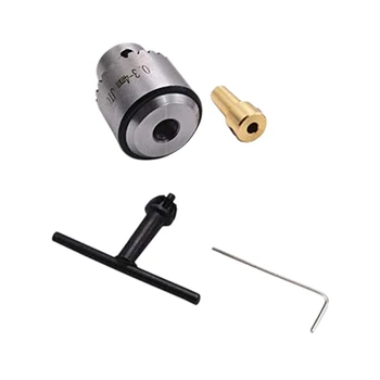

Mini Drill Chuck 0.3-4mm Jto Taper Mount Drill Chuck and Wrench with Chuck Key Lathe Accessories