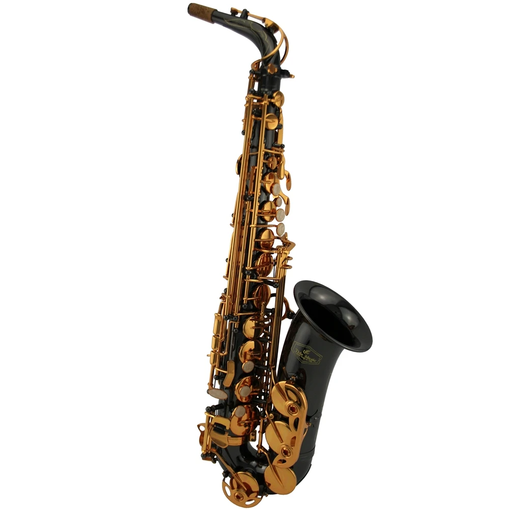 

High Grade Black Nickel Plate body Gold lacquer key Alto Saxophone