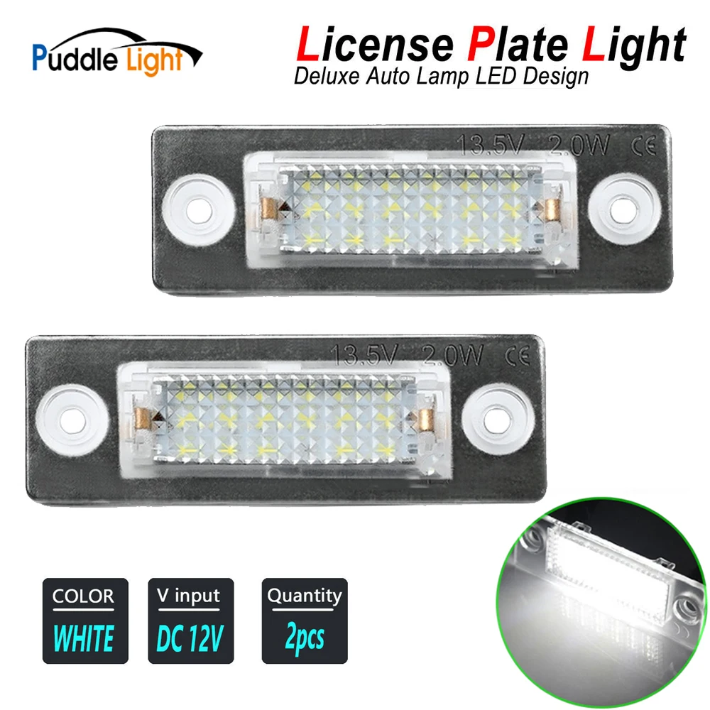 

LED License Number Plate Light Lamps For VW Caddy Golf Plus Jetta Passat B5 B6 Touran Transporter T5 T6 Skoda Superb Octavia