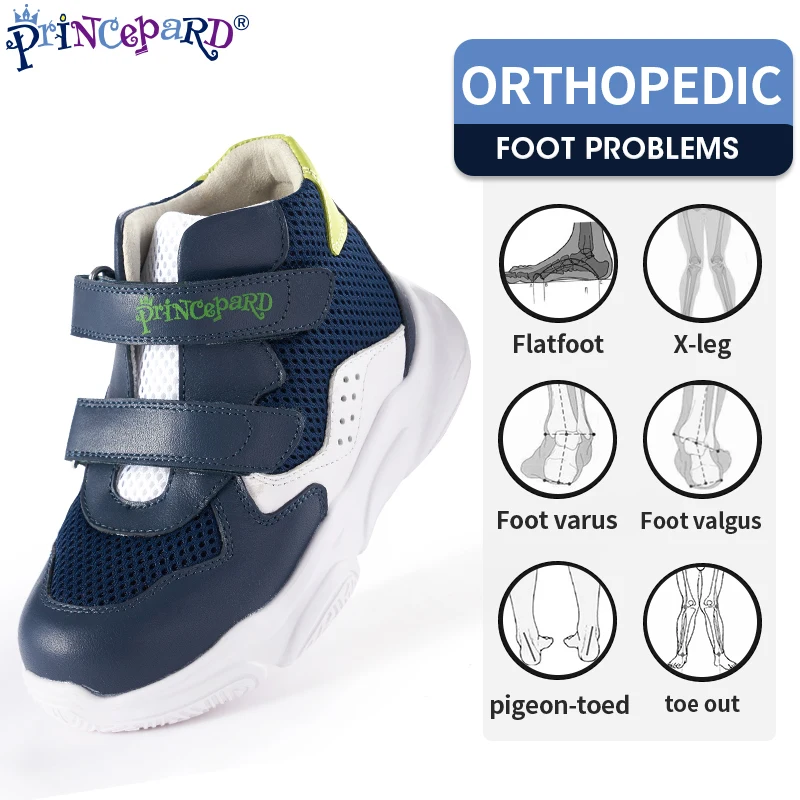 ortopédicas para niños, zapatos coreanos soporte para el tobillo, blanco y azul marino, talla 19-37, primavera y otoño AliExpress