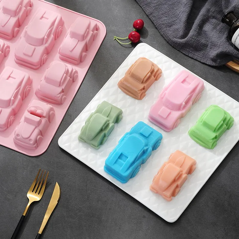 Автомобильный Форма силиконовая форма для мыла, 6-Полость шоколадные конфеты формы для выпечки торта DIY Желейный пудинг