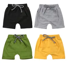 Летние пляжные шорты для девочек и мальчиков; повседневные эластичные шорты на эластичном поясе с карманами; Y85