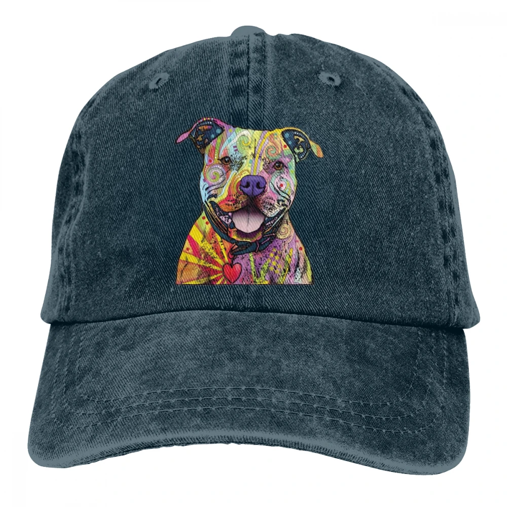 Остерегайтесь питбули Casquette глубокий Хизер унисекс Мужские Женские джинсовые бейсболка с ремешком кепки Регулируемый Гольф папа шляпа