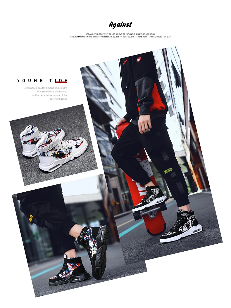 OLOMM High help Air Cushion Trend Hot Sale Men's Casual Shoes Comfortable Outdoor Men Fashion Sneakers Hwaterproof Men Shoes