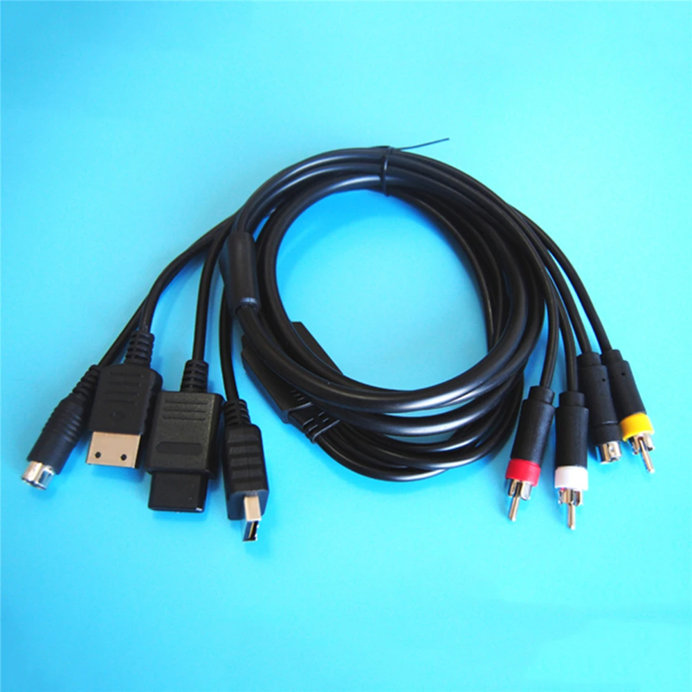 Multifunctional Av S Rca Video Audio Cable For Sega Saturn Ss Dc Ps1 Ps2 Snes N64 Ngc Sfc Game Console Accessories Replacement Parts Accessories Aliexpress