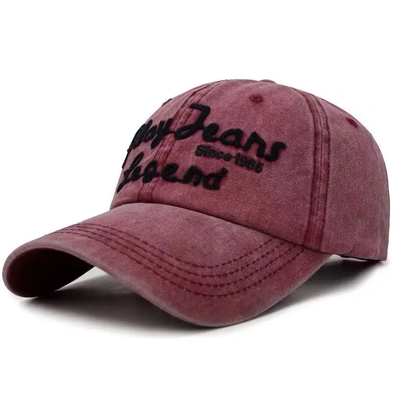Новинка хлопковая бейсбольная кепка хип-хоп кепка Snapback Кепка для мужчин женщин папа шляпа Вышивка Повседневная Кепка Casquette - Цвет: Бордовый