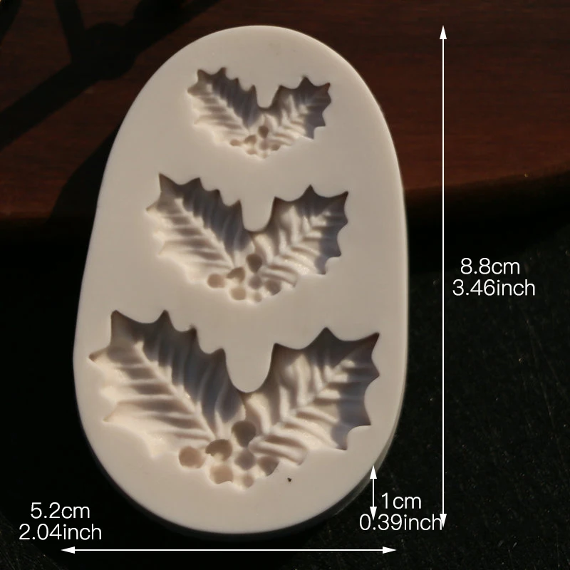 Christmas Tree Silicone Mold Relief Fondant Cake Decorating Tools Chocolate Gumpaste Candy Clay Mould Leaves Embossed Moulds