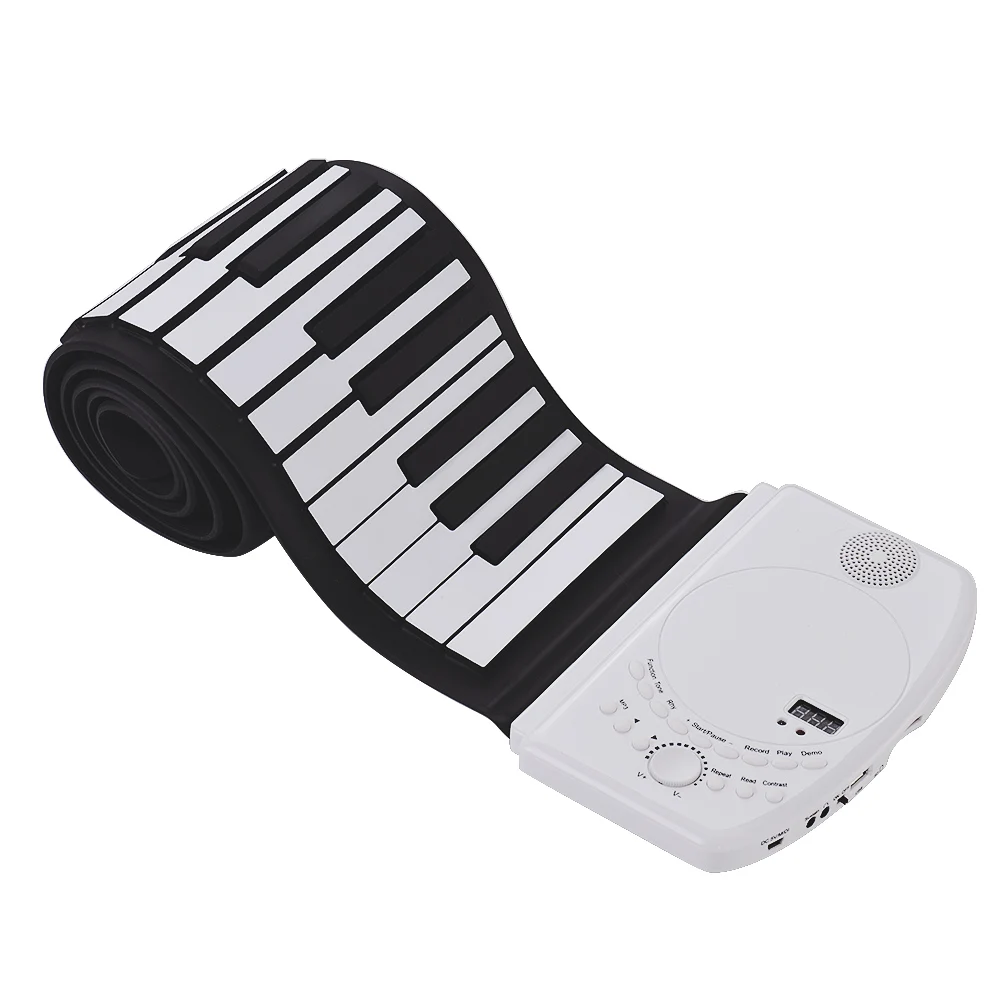 

Portable 88 Keys Roll Up Piano Flexible Soft Silicone Electronic Piano Keyboard Built-in Loud Speaker Recharge Battery Standard