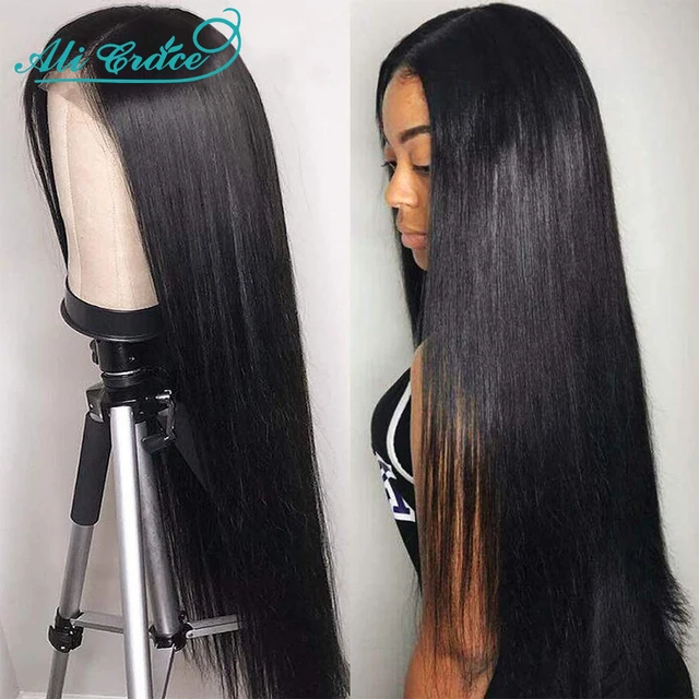 Ali Grace Bone Straight Human Hair Wigs 4x4 Closure Wig with Baby Hair Brazilian Pre-Plucked 13x4 Lace Front Human Hair Wigs 2