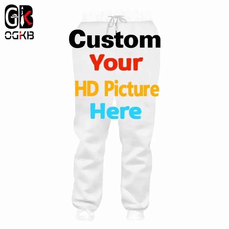 Sweat-Pants Jogger Customized Male Mens OGKB Elastic-Waist Print-Your-Own-Design 3D
