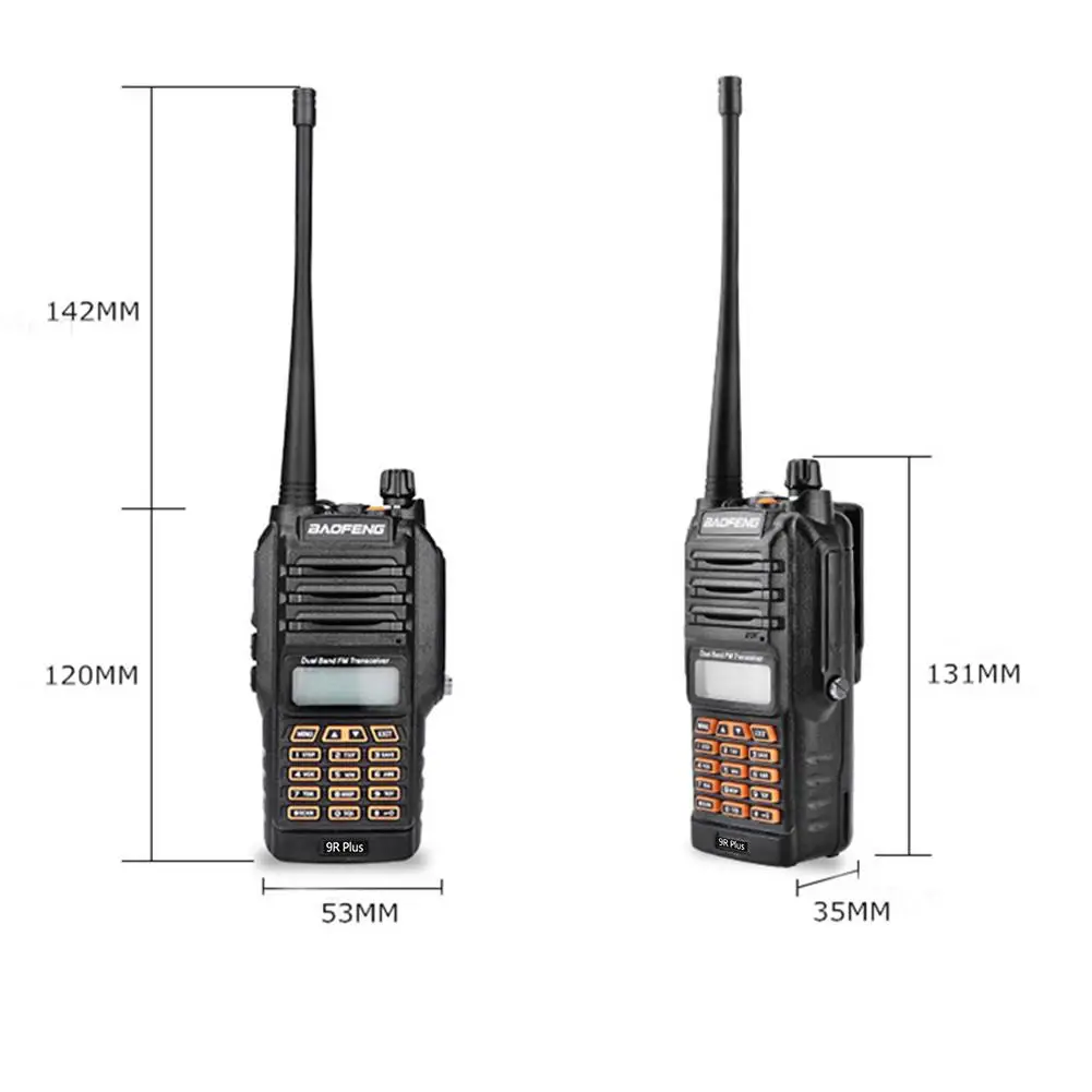 Baofeng UV-9R Plus рация Двухчастотная портативная двухсторонняя Водонепроницаемая FM регулируемая цифровой трансивер портативная рация