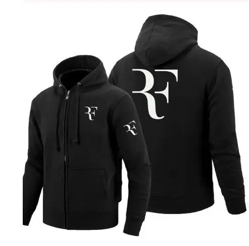 1 RF roger federer/толстовка на молнии с логотипом, мужские толстовки на молнии, осенняя толстовка с капюшоном, зимняя длинная модная повседневная одежда - Цвет: 1