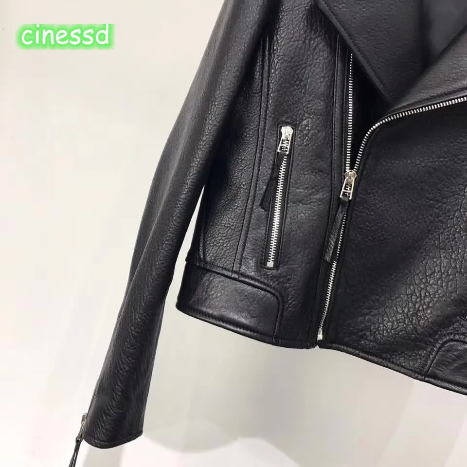 Cinessd новейшая Высококачественная аутентичная кожаная куртка модная повседневная Высококачественная женская одежда костюм локомотив