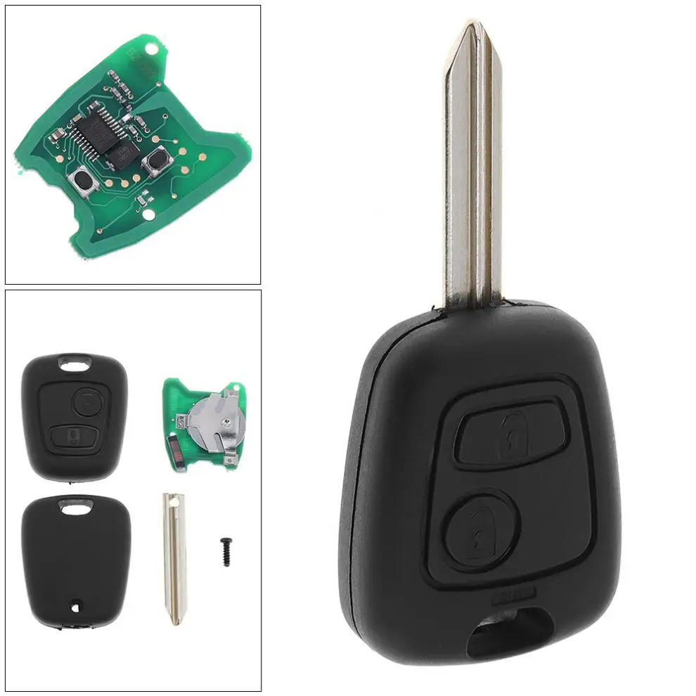 

433MHz 2 Buttons Keyless Remote Car Key Fob Shell with ID46 Chip Uncut Blade for Citroen Saxo Picasso Xsara Berlingo SX9 D25