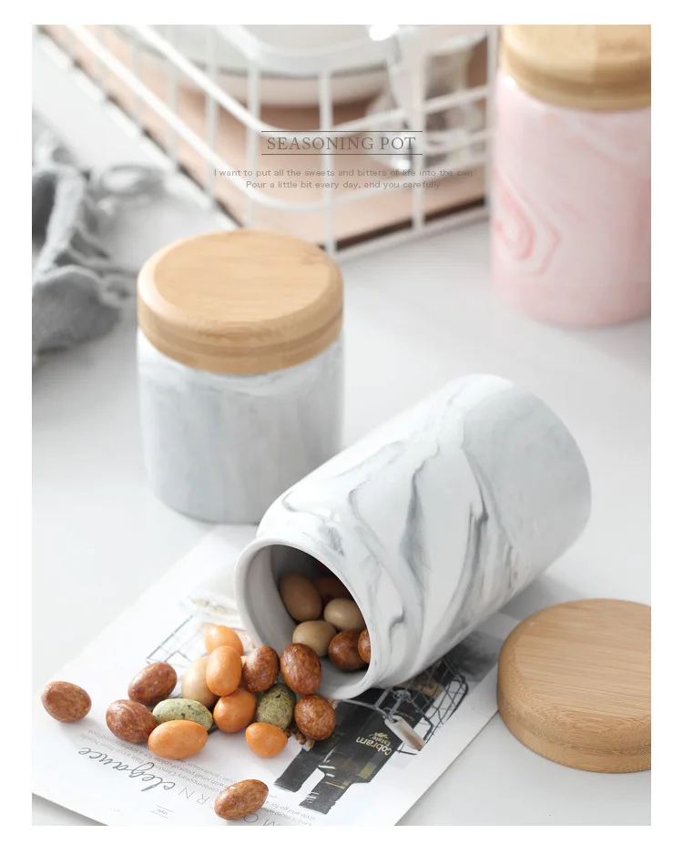 Мраморные керамические банки для хранения с крышкой для еды кофе специй банка для хранения чая чашка с крышкой кухонный инструмент 400 мл