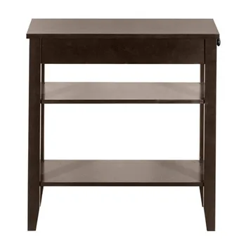 

Two Layers of Bedside Table with Drawers Brown home furniture Night Table(28.45 x 64 x 61cm)