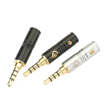 

10pcs Jack 3.5MM Audio Connector Four Level Assembly Plug 6MM Tail Hole 3.5 Audio Plug Adapter Silver Black HIFI Earphone Plugs
