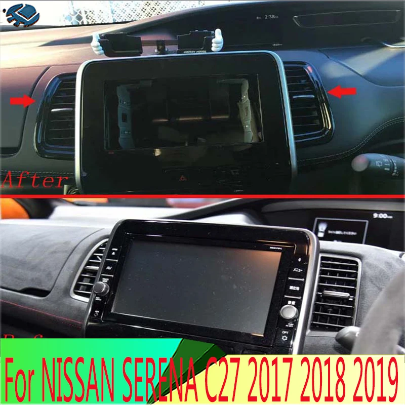 Для NISSAN SERENA C27 2017 2018 2019 ABS черный устанавливаемое на вентиляционное отверстие в