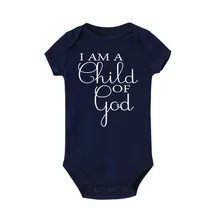 I Am a Child of God/комбинезон хлопчатобумажный комбинезон с короткими рукавами для новорожденных девочек и мальчиков