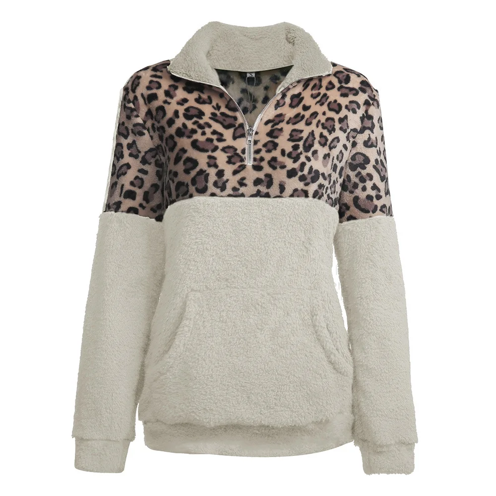 

2019 autumn and winter new long-sleeved, long-sleeved, long-sleeved dress, leopard-print, Hoodies & Sweatshirts 6102