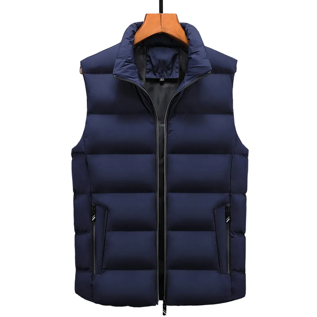 KLV Men's Vest Spring Winter Sleeveless Jacket And Coats Mens Waistcoat Warm Thick Casual Gilet Homme Male Vests HOT 9107