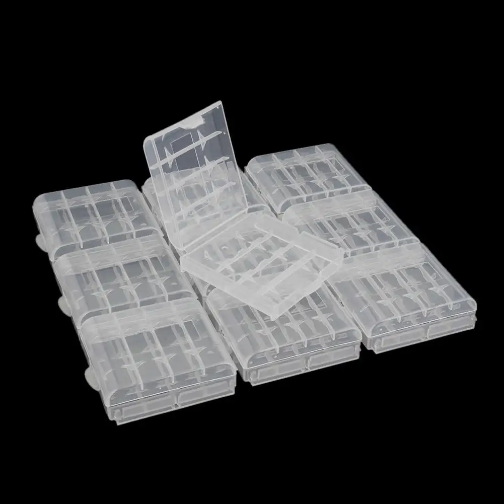 Прозрачный пластиковый чехол держатель для хранения аккумуляторной батареи AA AAA|