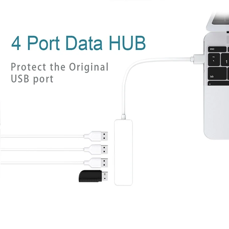 Горячая Распродажа, новинка, 4 USB 2,0 порта, концентратор, скоростной разветвитель, адаптер, аксессуары для ноутбуков, адаптер питания, Usb интерфейс для ноутбука, удлинитель