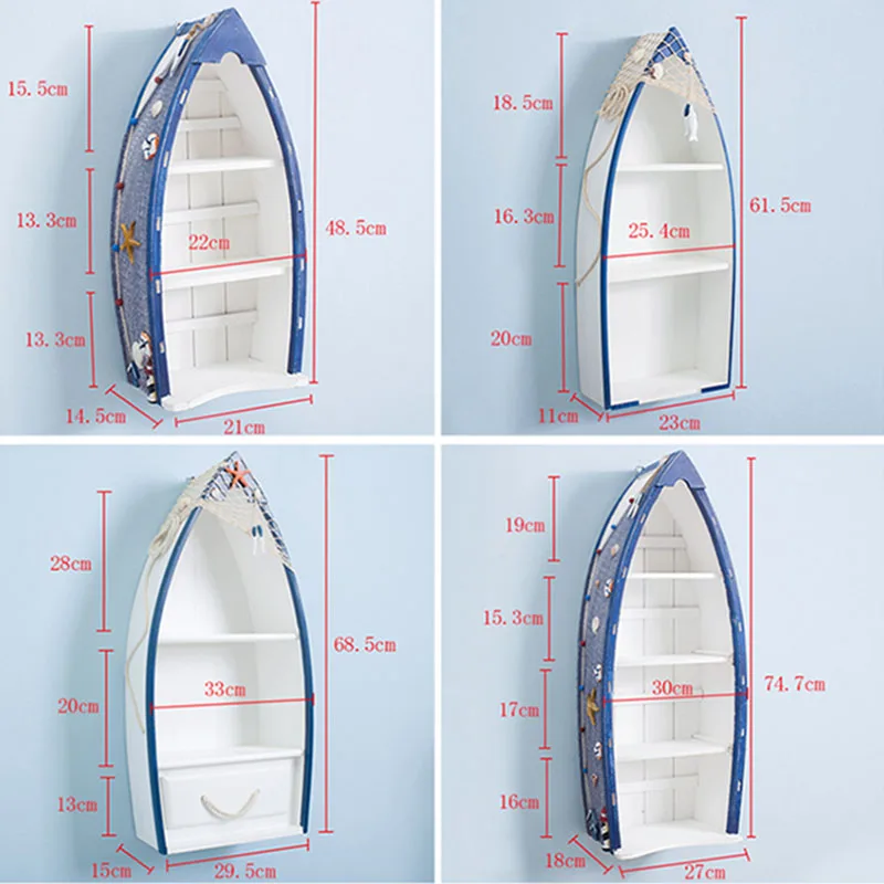 Средиземноморская лодка витрина Шкафы для украшения дома полка отделка творческая гостиная ванная комната хранения Настенный подарок