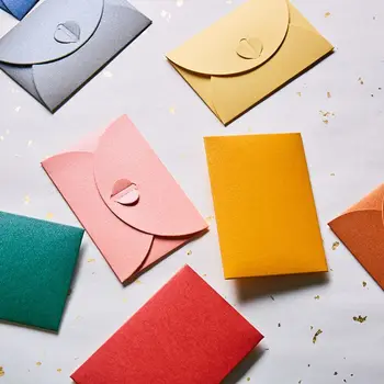 

10pcs Blank Mini Heart Buckle Retro Paper Envelopes Wedding Party Invitation Envelope For Letter Greeting Cards