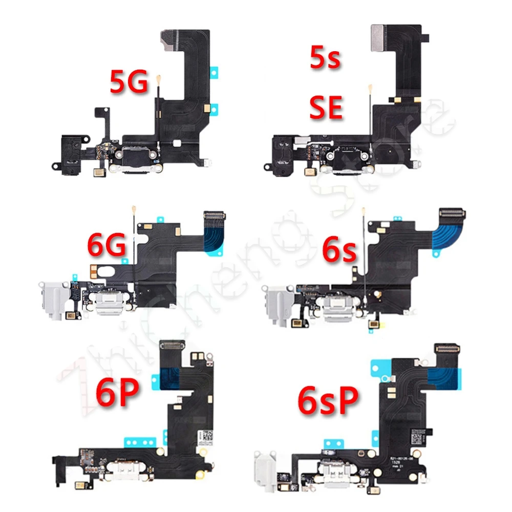Bottom USB Charger Mic Port Dock Charging Flex Cable For iPhone 6 6s Plus 5 5S SE Connector Spare Ports | Мобильные телефоны и