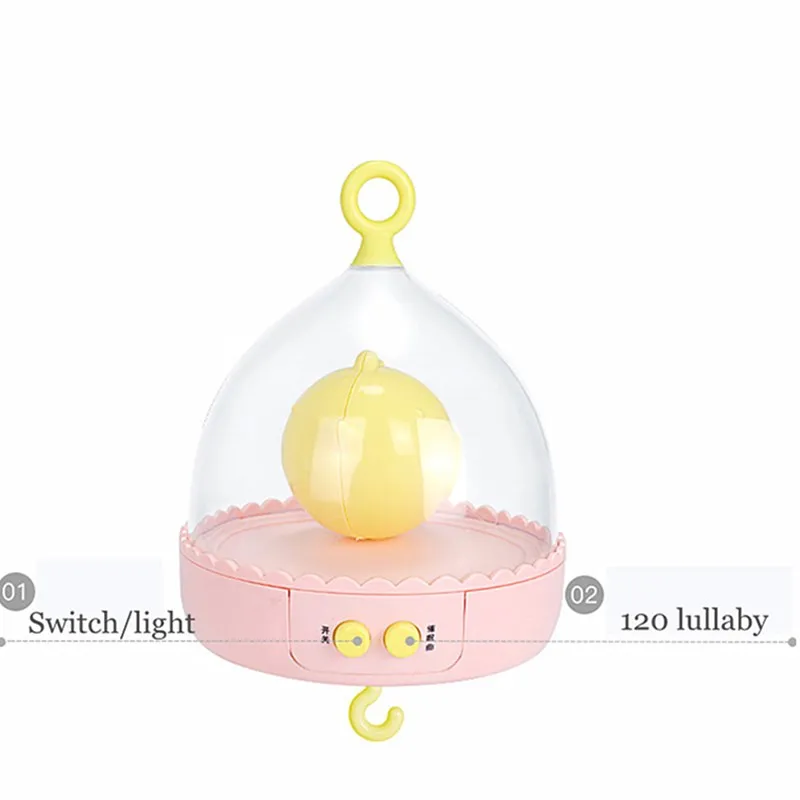 Детские игрушки от 0 до 12 месяцев, музыкальная вращающаяся кровать, колокольчик, мягкое освещение, 120 Колыбельная игрушка для новорожденных, игрушка в виде птицы, подвесные погремушки, съемные