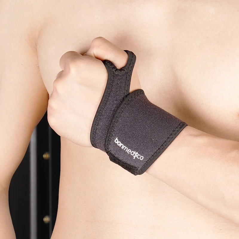 

Basketball Wrist Protector Neoprene Adjustable-Outdoor Sports Shuttlecock Black And White with Pattern Wrist Protector