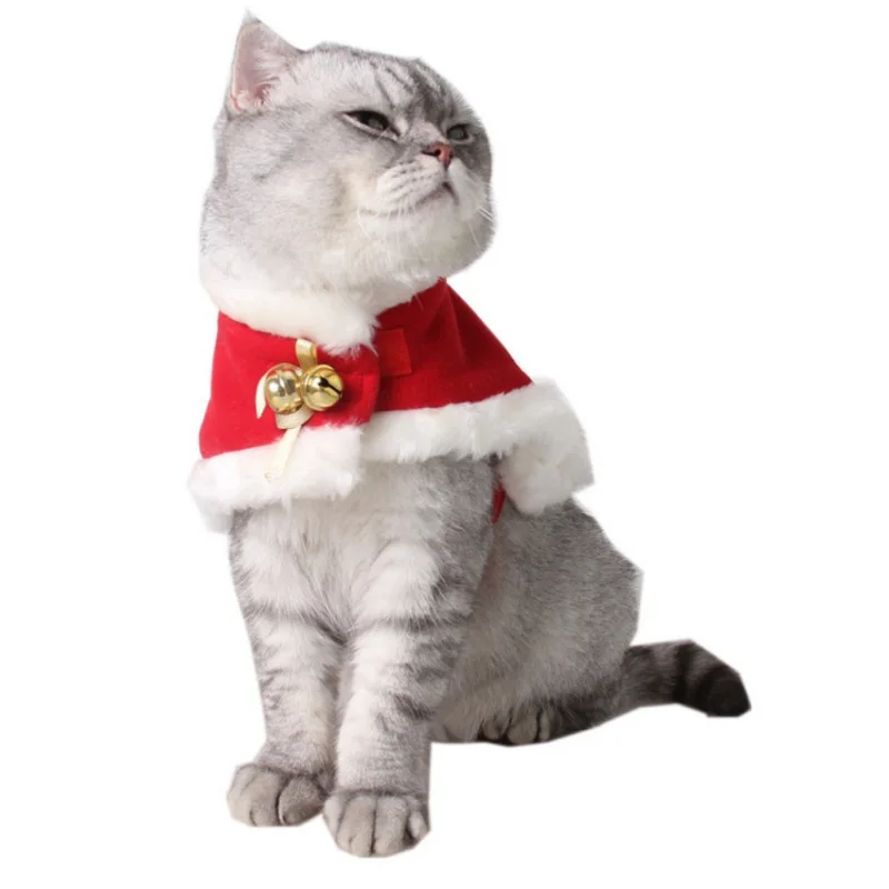 Christmas Cat Clothes Suit Winter Pet Clothes Coat Suit Warm Cat Coat Jacket Santa Affordable Personality Fashion Comfortable