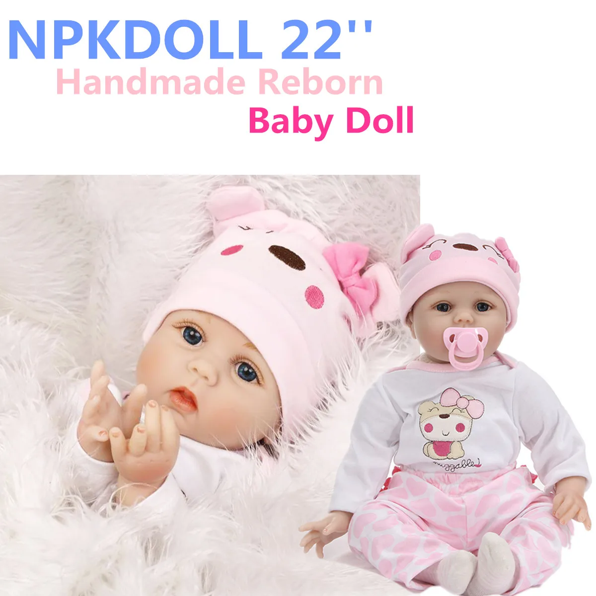 

55CM Soft Vinyl Reborn Dolls Baby Handmade Design Cloth Body Silicone Lifelike Babies Doll Toys For Kids Christmas Girls Gifts
