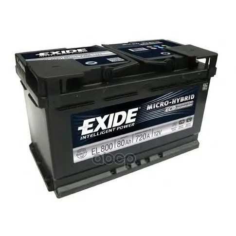 Аккумулятор Start&Stop Efb 12v 80ah 720a 315х175х190 Полярность Etn0 Клемы En Крепление B13 EXIDE арт. EL800