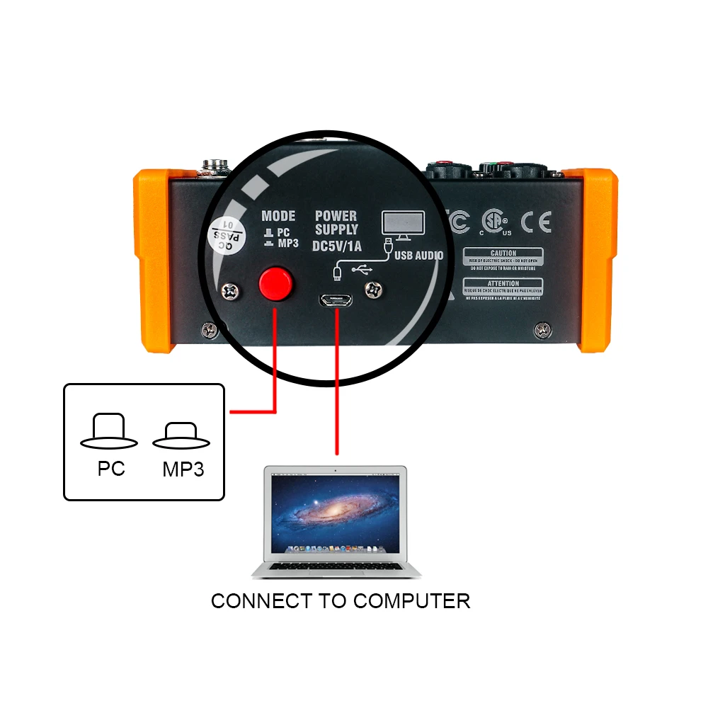 G MARK PTM 4 аудио миксер DJ определения консоль с звуковая карта USB 48В Мощность для ПК