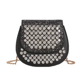 

Casual Women Shoulder Bag Retro Lock Crossbody Bags for Female Colored Diamond Rivet Shell Bag Clip Wallet PU Leather Handbags