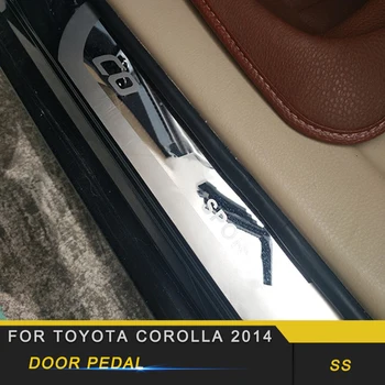 

For Toyota Corolla 2014-2018 Car Styling Door Threshold Scuff Plate Guard Welcome Pedal Stickers Exterior Accessories