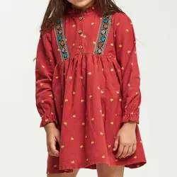 CupofSweet/платья для девочек с оборками детская одежда 2019 г., осенне-зимнее Тканое платье, рубашка повседневные платья с длинными рукавами для