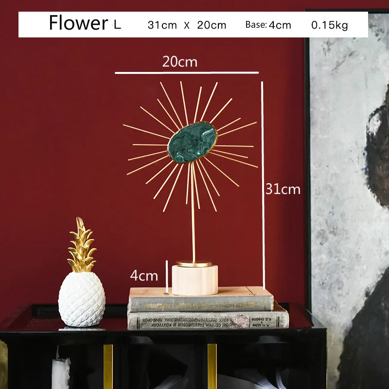 Flower L Роскошные железные художественные декоративные статуэтки для домашнего декора, креативные современные ремесла, аксессуары для украшения дома, подарки для пар - Цвет: Flower L