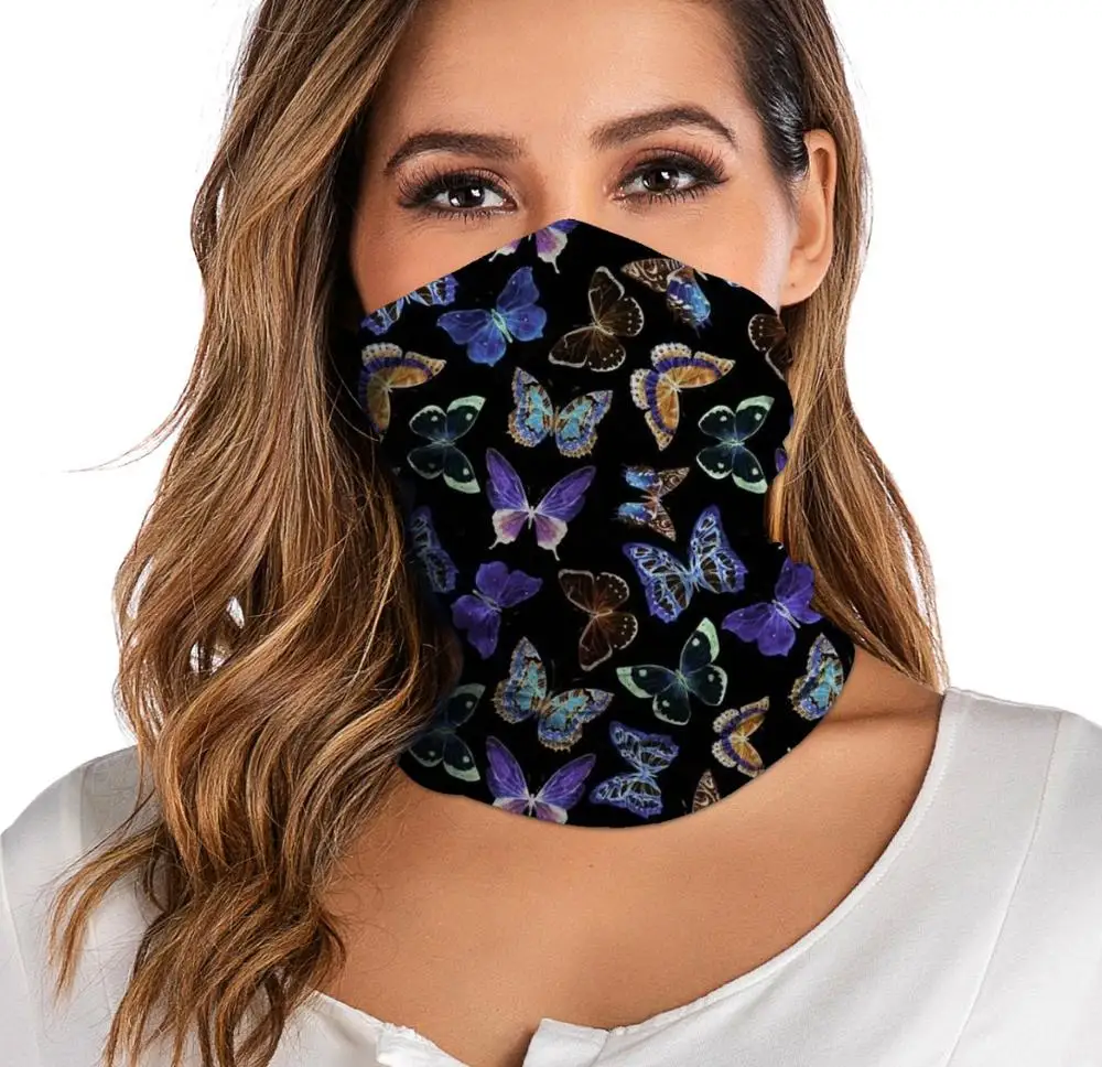 For Women Men Bandana Neck Gaiter Tube Headwear  Face Scarf Dustproof Motorcycle Facemask Windproof Scarf 4